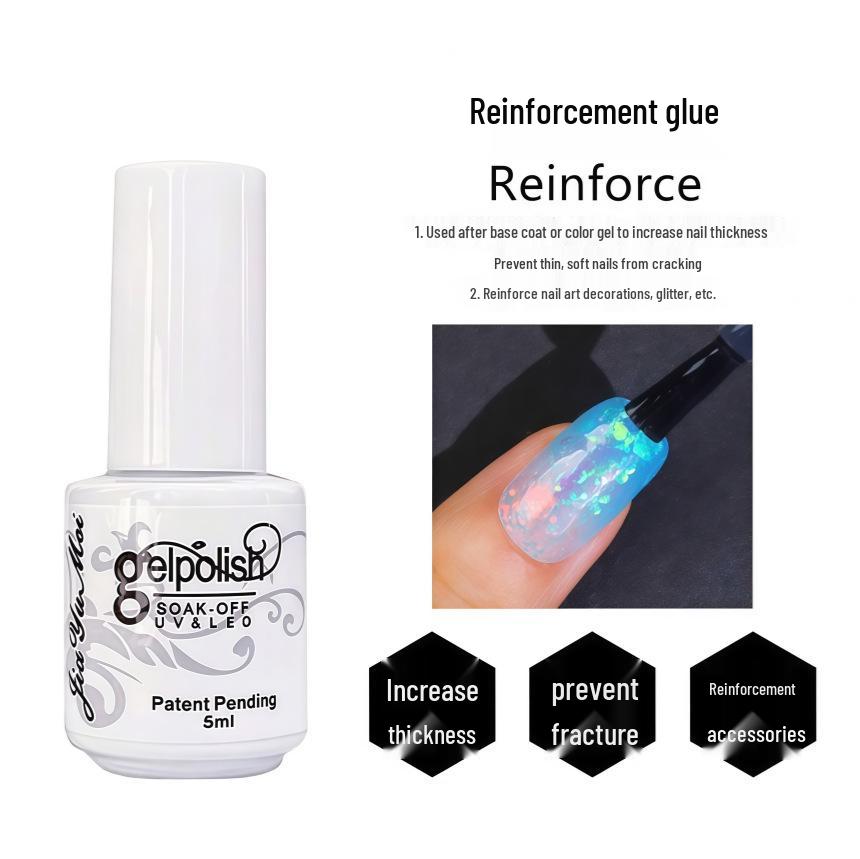 Nail Art Gel Set: Removable Base, Strengthening Gel, Matte Top Coat, No-Wipe Adhesive Gel Polish