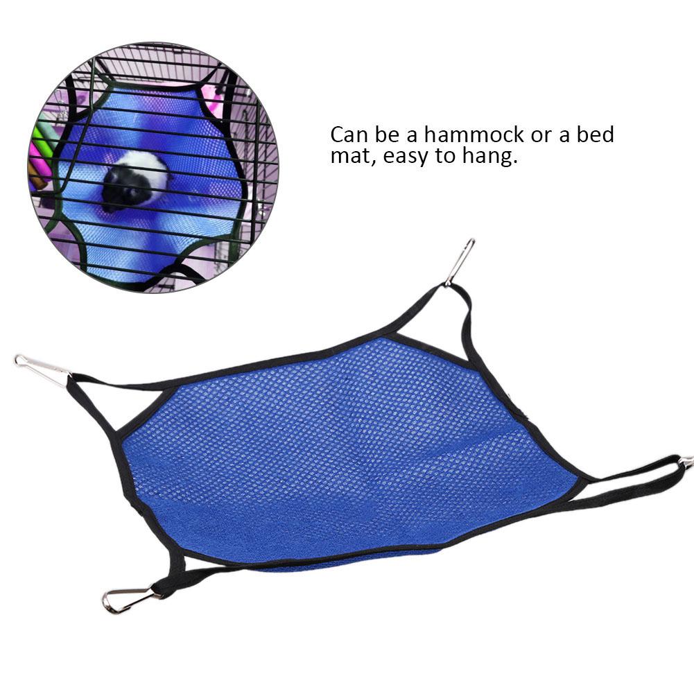 Small Pet Mesh Hammock Hamster Rodent Squirrel Nest Activity Hanging Bed(L)