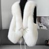 Imitation fox fur vest women's autumn and winter Haining new fur vest fashionable light short splicing