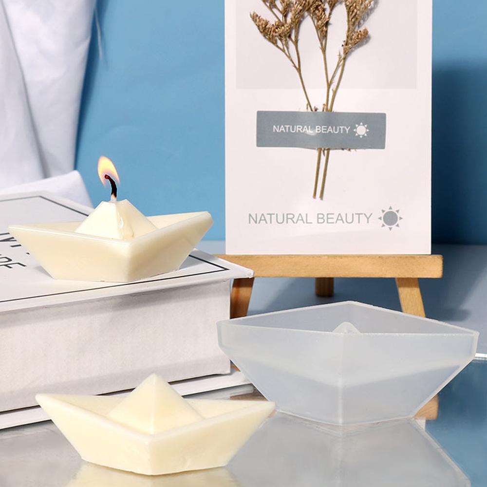 Paper Boat Silicone Candle Molds DIY Aromath Plaster Ornament Scented Candle Mould Home Decor Handcrafts Gifts