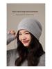 Women's Pure Cashmere Knitted Beanie - Versatile Slouchy Hat for Autumn & Winter