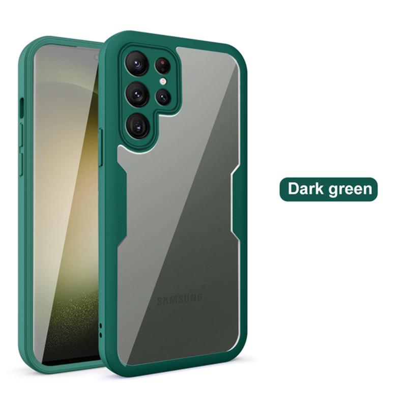 Luxury 360 Full Body Cover Case For Samsung Galaxy S24 S23 S22 S20 Ultra Plus A53 5G A12 A13 S21 FE A52 Silicone Bumper Case