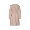 Solid Long Dress High Waist A Line Pleated Women Long Sleeve V Neck Summer