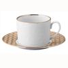 Yamaka Shoten POTTERY Coffee Cup and Diameter X Depth Japanese Mino Made In Hemp Leaf "ODA Kissho" Saucer, 280ml, 8.5cm 6.2cm, Pattern, Ware, Japan,