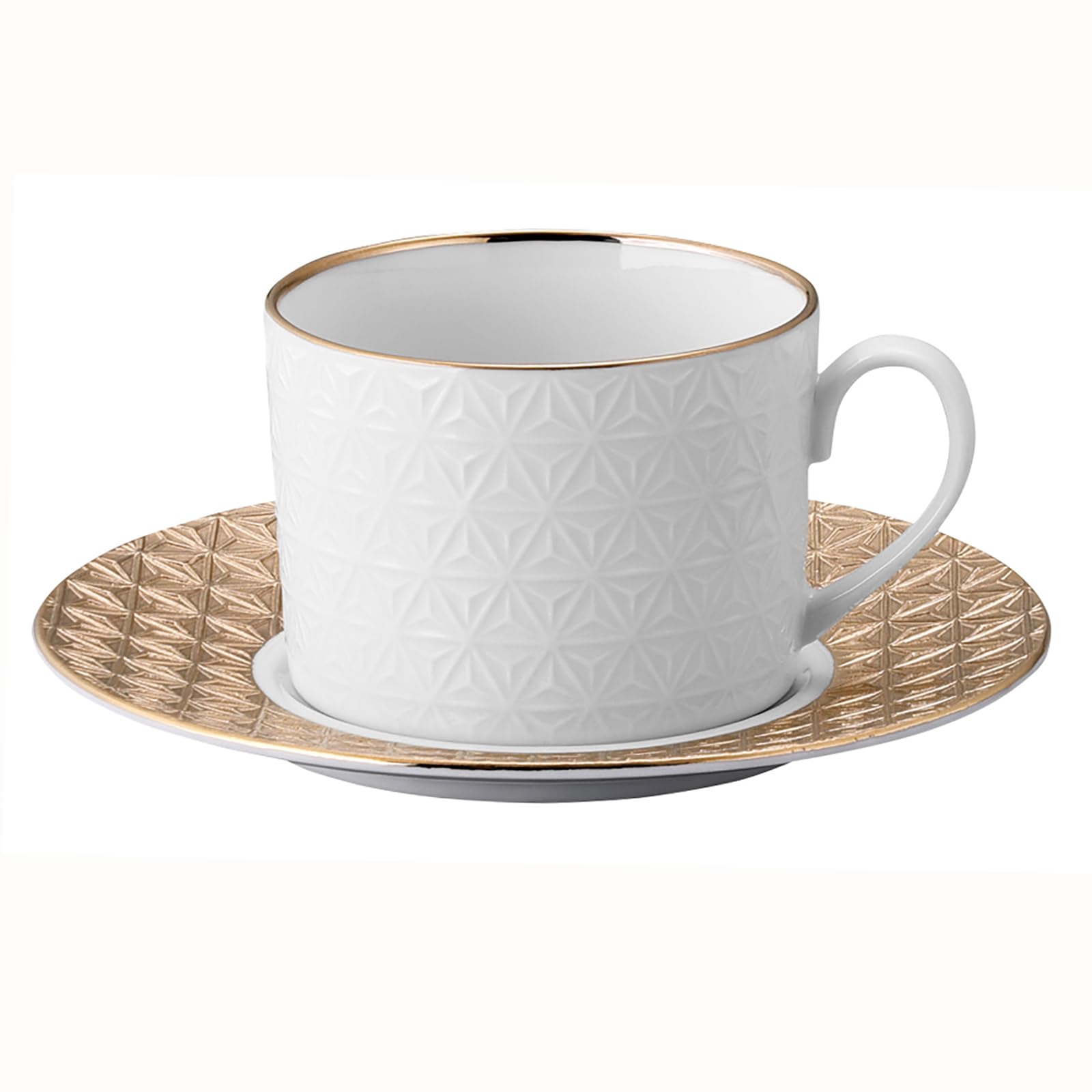 

Yamaka Shoten POTTERY Coffee Cup and Diameter x Depth Japanese Mino Made in Hemp Leaf ODA Kissho Saucer, 280ml, 8.5cm 6.2cm, Pattern, Ware, Japan, золотой