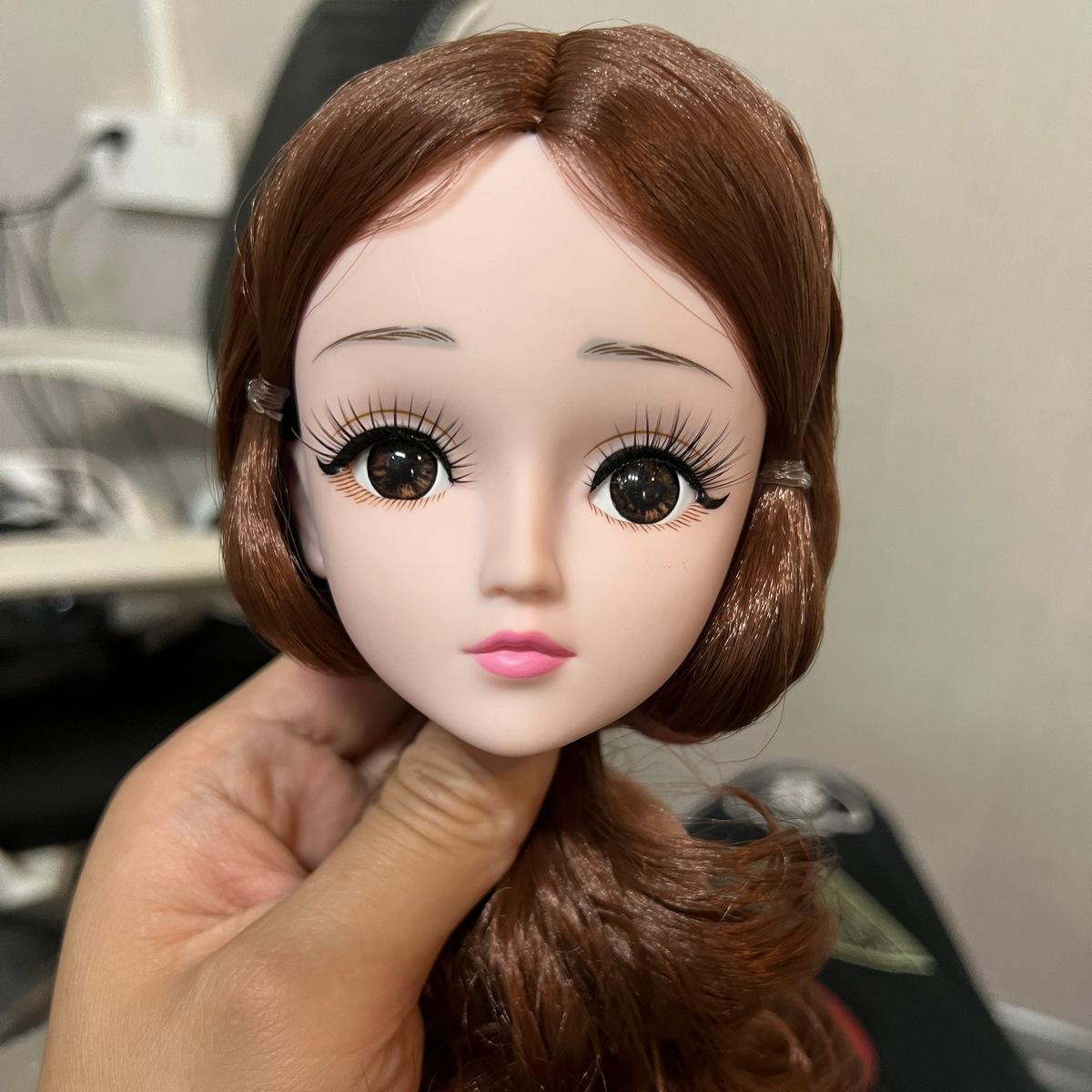 

60Cm Doll S Head 1/3 Bjd Doll Accessories 3D Real Eyes With Eyelashes Princess Doll Head Girls Play House Dress Up Toy Sets