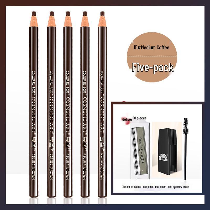 Genuine 1818 Waterproof Wooden Eyebrow Pencil - Non-Smudge, Hard Core, Makeup Artist Special.