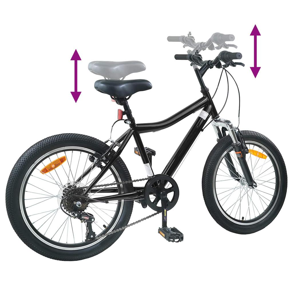 Kids  Bicycle 20 Inch 6 Speed for Ages 6 11 Black