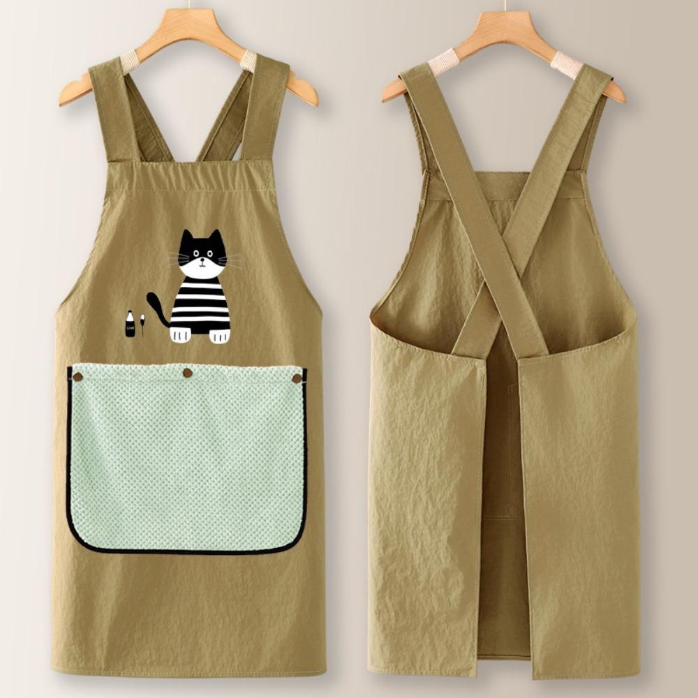 Comfortable Long Sleeved Apron Wear-resistant Water Resistant Apron Stylish Kitchen Apron  BBQ Style 2