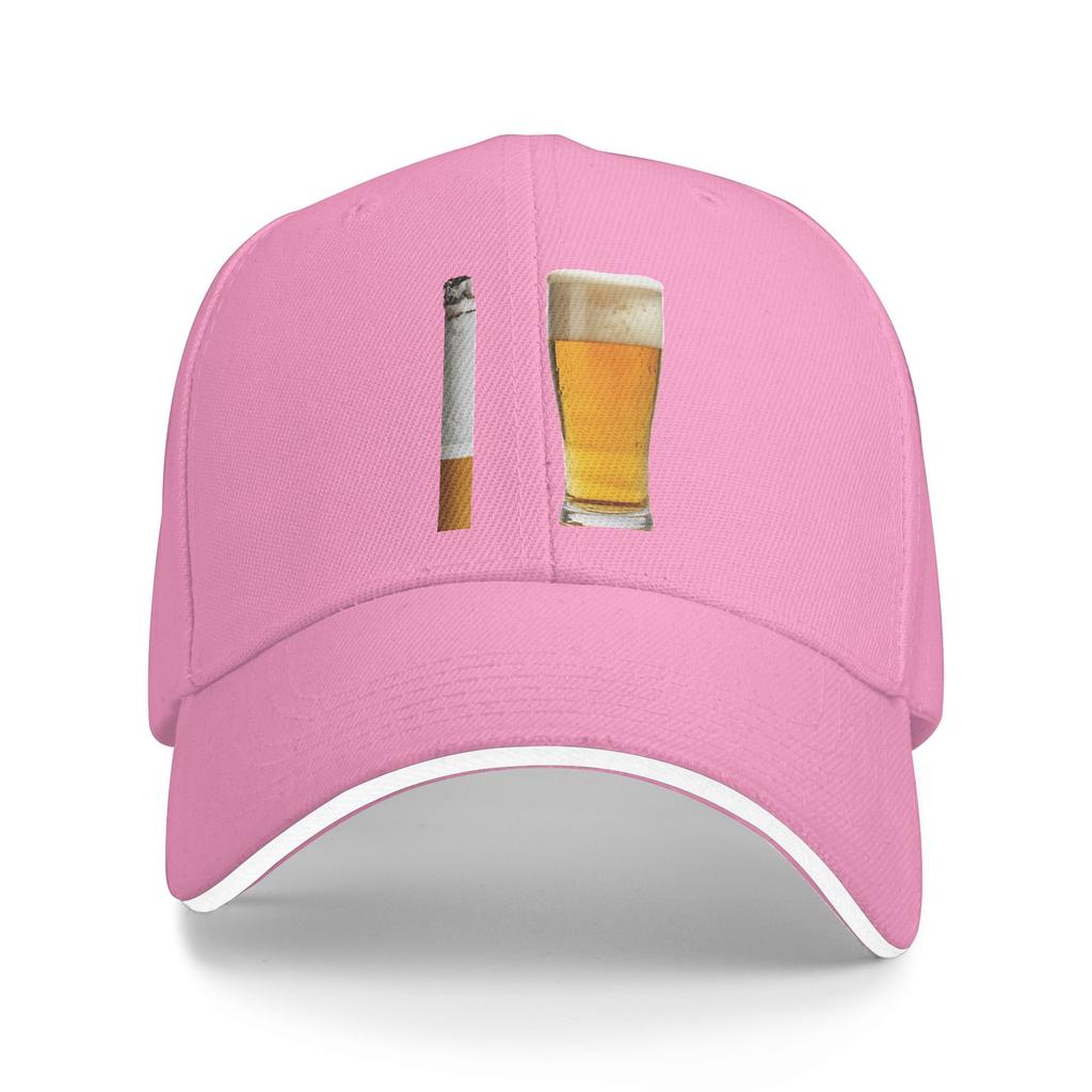 Spring Funny Beer Cigarette Baseball Cap  Outdoor Sports Casual Design Sun Trucker Hat UnisexTeens Sunscreen Snapback Cap