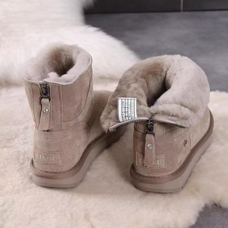 Fashion Snow Boots Women's Winter 2025 New Fur All-in-One Booties Thickened Warm Cotton Shoes