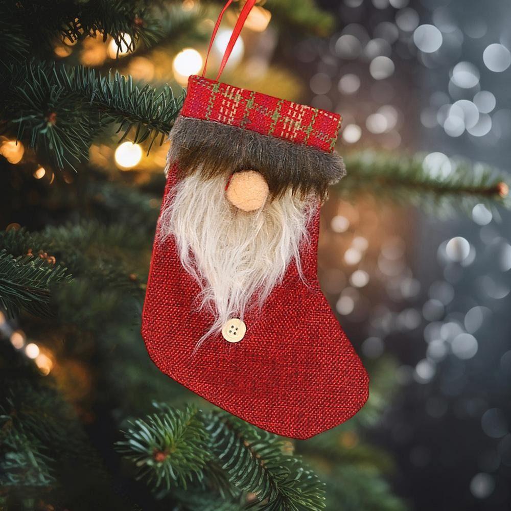 Handmade Christmas Sock Hanging Ornaments Cartoon Christmas Tree Pendant  Xmas Tree Decor