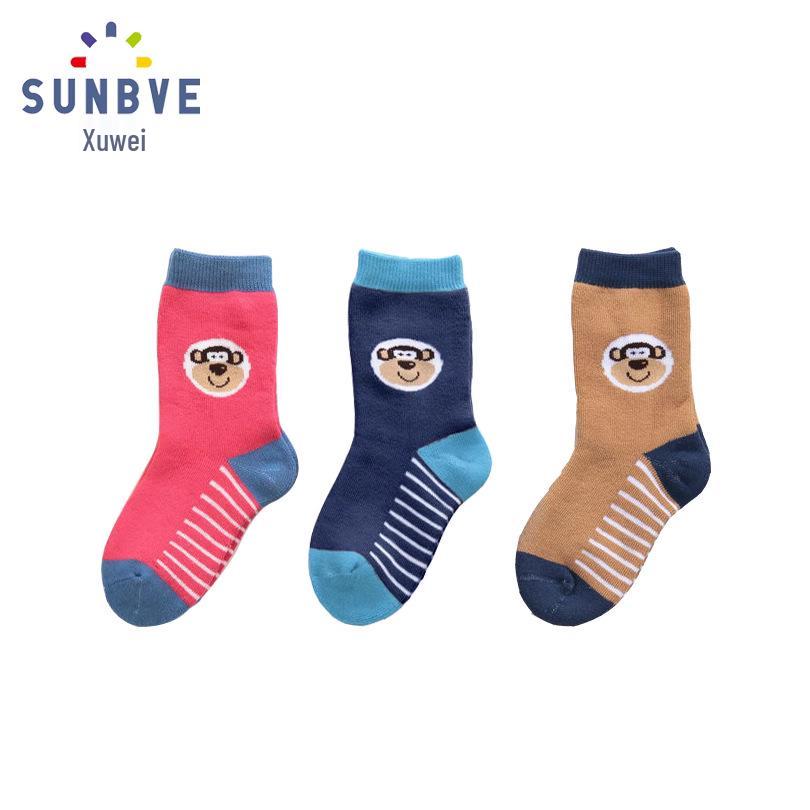 Children's Autumn/Winter Terry Cloth Mid-Calf Socks – Korean Style, Thick Cotton for Boys and Girls.