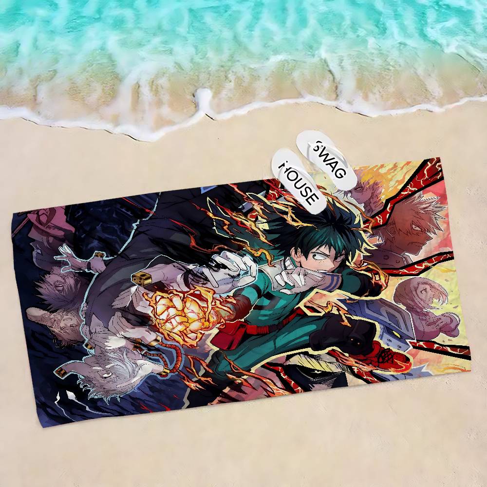 Anime M-My Hero Academia Microfiber Printed Beach Towel Mountain Climbing Yoga Beach Swimming Running Absorbent Soft Towel