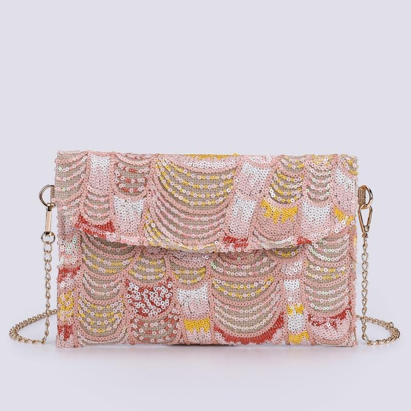 Premium sequined clutch bag  summer new fashion women's dinner bag lightweight niche envelope bag