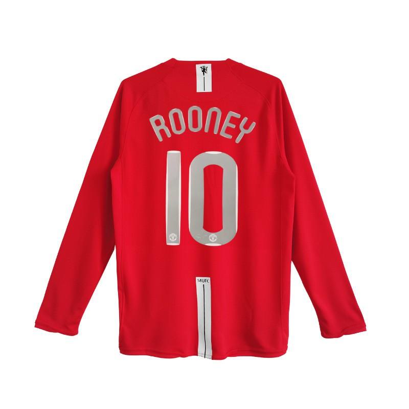 07-08 Manchester United Home Retro Jersey Short Long Sleeve UCL 7 Ronaldo 10 Rooney Football Shirt Men