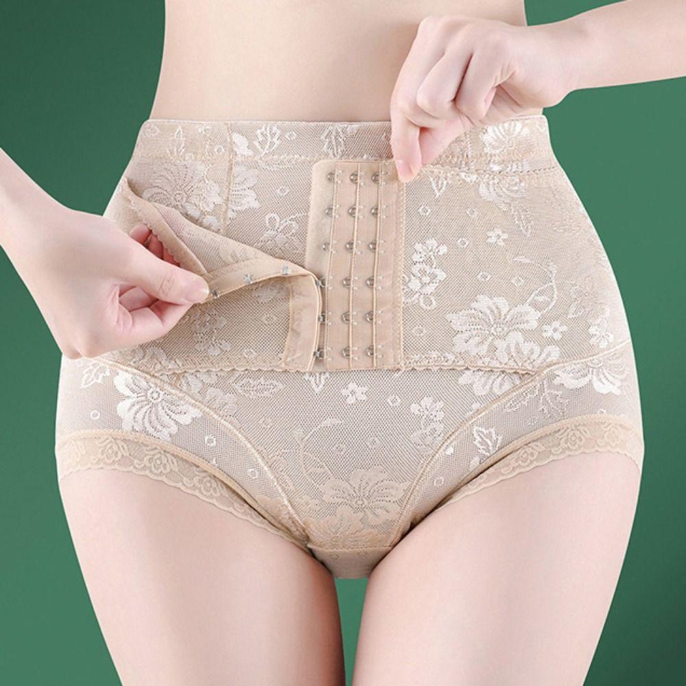 Mid Waist Postpartum Body Shapers Mesh Seamless Underwear Comfortable Butt Lifter Briefs  Ladies