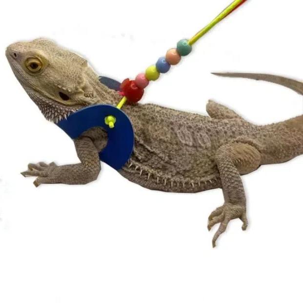 Adjustable Reptile Harness Set Soft Lizard Leash Durable Lizard Traction Rope Amphibians