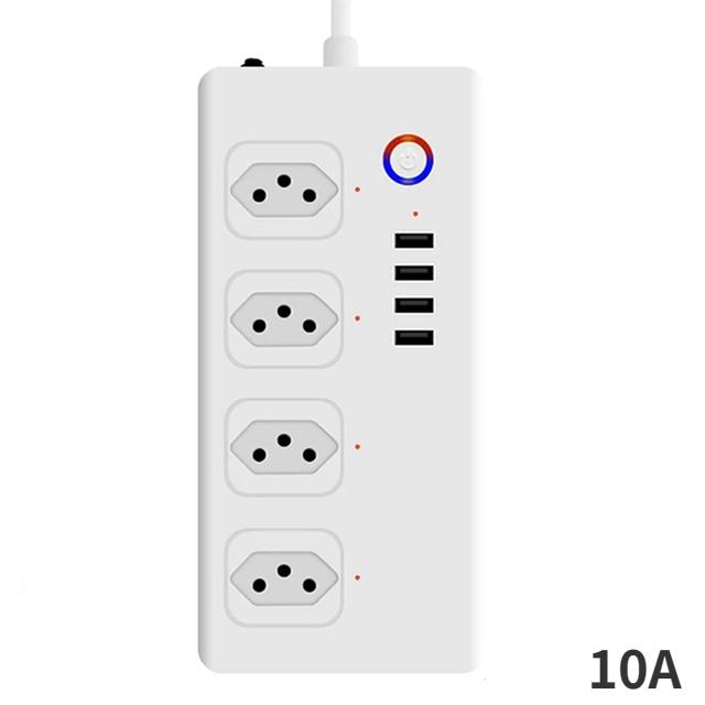 Melery Tuya Wifi Smart Strømskinne EU US Brasil UK Australsk Plugg Stikkontakt USB Ladeuttak Fjernstyrt av Alexa Dot Google Home Kontor