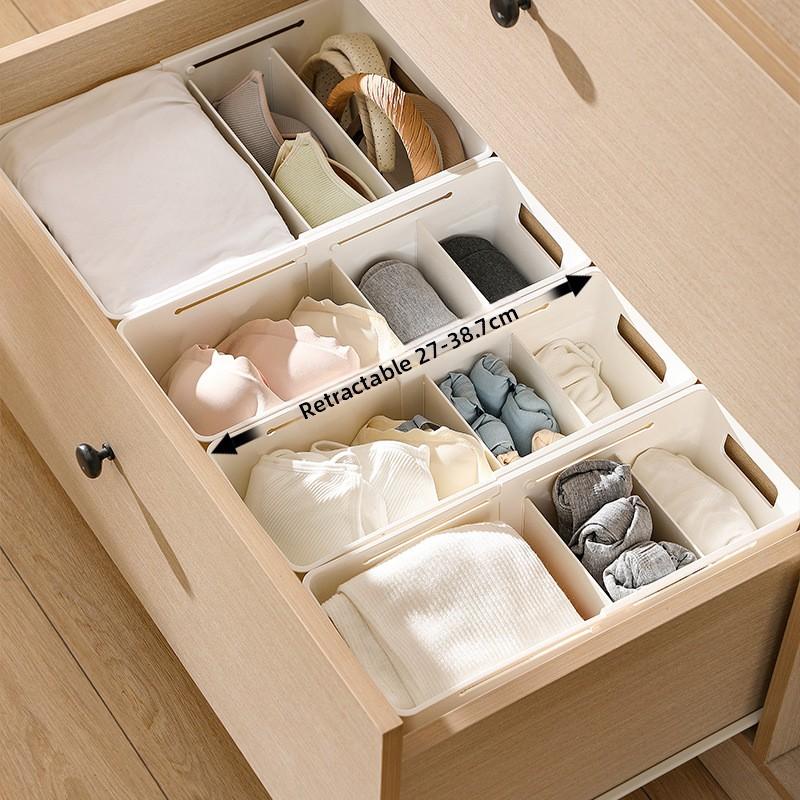 Retractable Partition Storage Box, Large-capacity Storage Basket, Household Roller Storage and Sundries Storage Basket