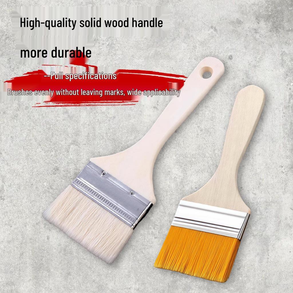 Pincel de Lã de Cerdas Macias para Folha de Ouro com Cabo de Madeira – Nylon, Cola, Óleo Protetor e Pincel para Pó