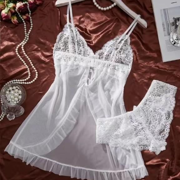 Women's Sexy V-neck Lace Camisole Pajama Set - Multicolor Lingerie