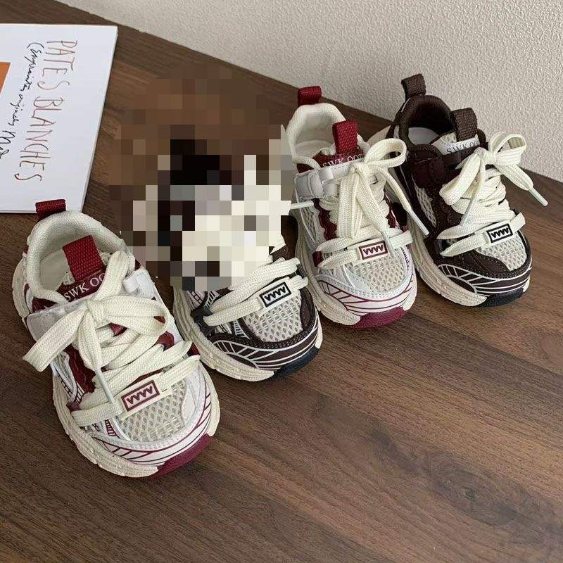 Children's Shoes Spring and Autumn New Fashion Non-slip Sneakers Boys and Girls Mesh Breathable Dad Shoes 1-3 Years Old Classmates