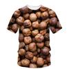 3d Printed Nuts Walnuts T Shirt For Men Summer Personality Food Dried Fruit Pattern