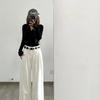Slim Fit Lace Long Sleeve Brushed Base Top for Autumn and Winter