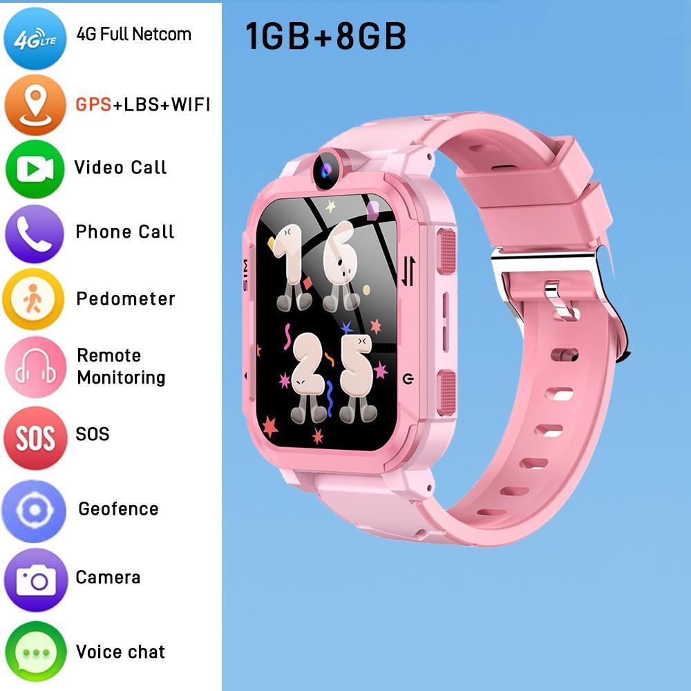 

4G Kids Smart Watch Phone 1+8GB GPS WiFi Tracker Location Video Call SOS Call Back Monitor APP Dowload Children Smartwatch Gifts