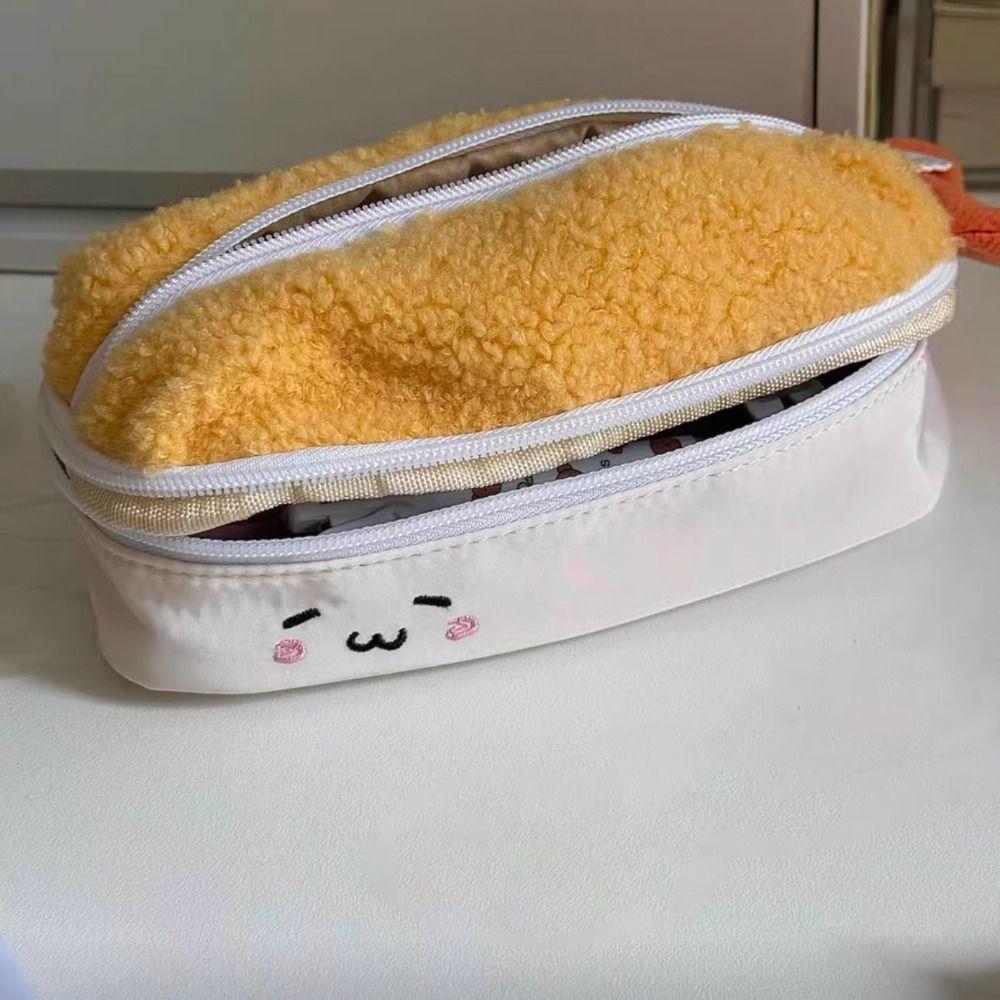 Plush Pen Bag Fried Shrimp Shape Stationery Bag New Pencil Case  School Office