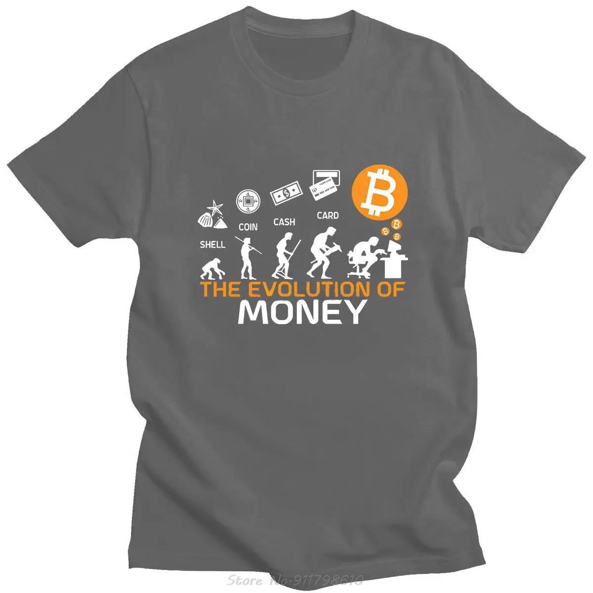 

The Evolution Of Money Funny Bitcoin Japanese Tees Simple Manga Print T-shirt Summer Cotton TShirt Fashion Loose T Shirt S