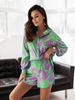 Women's Multi-color Vacation Style Casual Shirt and Shorts Set, 2022