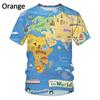 Weltkarte Herrenmode 3D-gedrucktes T-Shirt Lässig Lustig Kurzarm Neuheit Herren Grafik-T-Shirt Tees Y2k Tops Herrenbekleidung