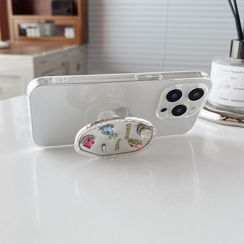 Wind Mobile Phone Airbag Bracket Rhinestone Gem Mirror Sticker Butterfly Flower Retractable Special-Shaped Ring Buckle