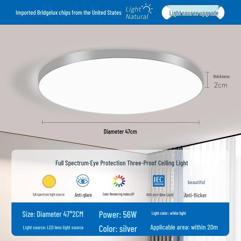 Ultra-Thin Ultra-Bright LED Ceiling Light for Bedroom or Study (2025 Model)