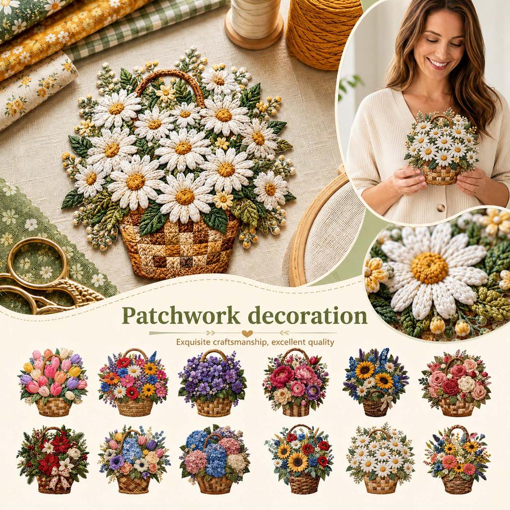 Kit de Materiales de Acolchado Patchwork Floral para Costura y Proyectos DIY