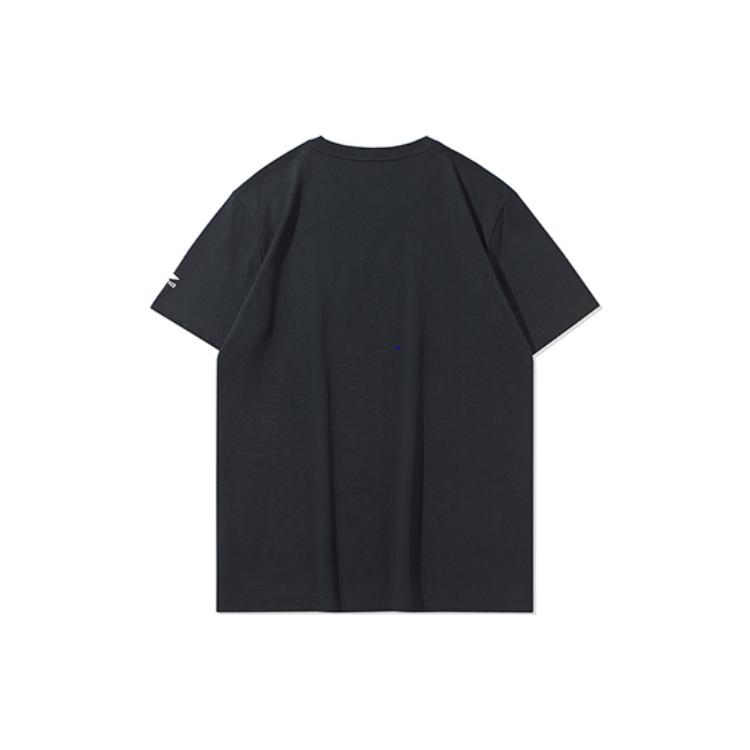 Li Ning T Shirts Men's Black Crew Neck Moderate Straight Fit AHSQ527-1