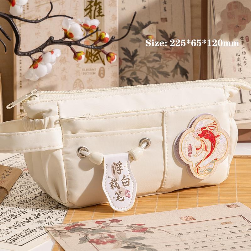 

Сумка для хранения карандашей в китайском стиле, чехол для ручек с героями мультфильмов, многофункциональная сумка для канцелярских принадлежностей большой емкости для студентов, подарки
