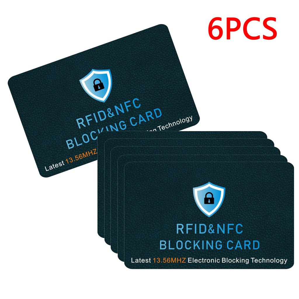 RFID-Blockierkarten - 6er-Pack, Premium Kontaktlos NFC Debit-Kreditkarten-Reisepass-Schutz-Blocker-Set für Männer und Frauen