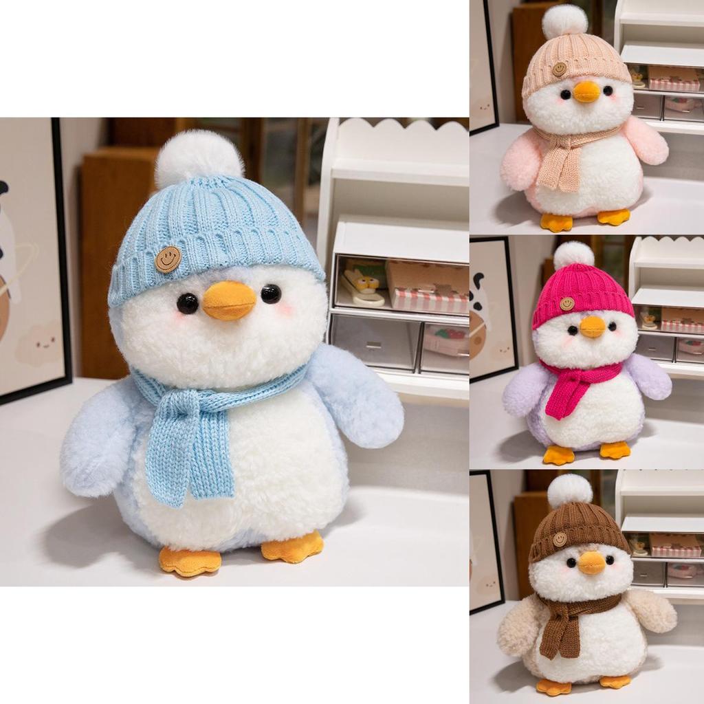 Niedliches Pinguin-Plüschtier mit süßem Hut, weiches Kuscheltier, ideales Geschenk für Kinder