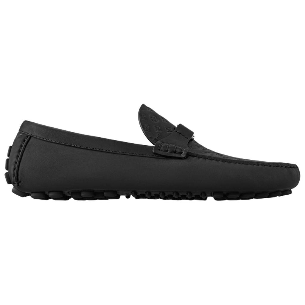 Louis Vuitton Silverstone Gommino Loafers Men's Black 1AHRRK