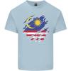 Bandiera della Malesia Strappata Giorno della Malesia Calcio Unisex T-shirt Leggera in Cotone