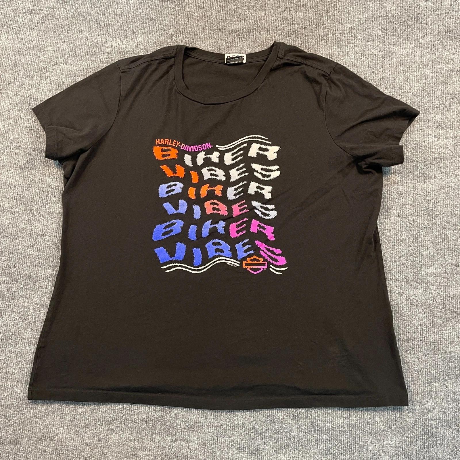 Harley-Davidson Biker-Vibes Shirt Womens 2XL 23x25 Black St-Paul Minnesota 4XL