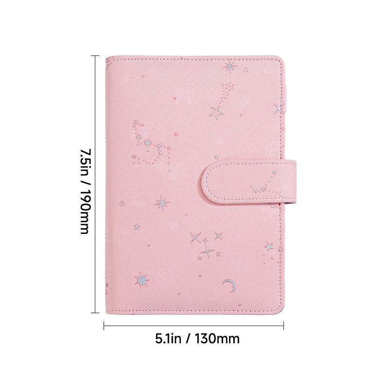 A5A6 Colorful Retro Glitter Star Moon DIY Binder Photocards Collect Book Diary Agenda Planner Cover Stationery