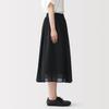 MUJI Gathered Black Size M Women's High-Twist Skirt, Check, (BE1ZZA6S)