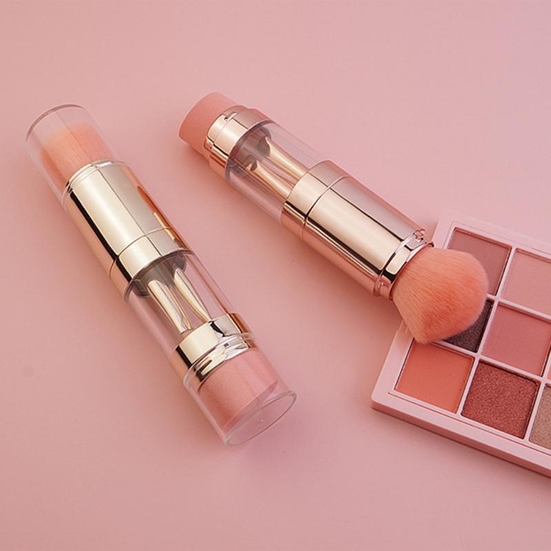 5 In 1 Portable Retractable Makeup Brushes for Foundation Eyebrow Lip Eyeshadow Loose Powder Cosmetic Makeup Brush Tool