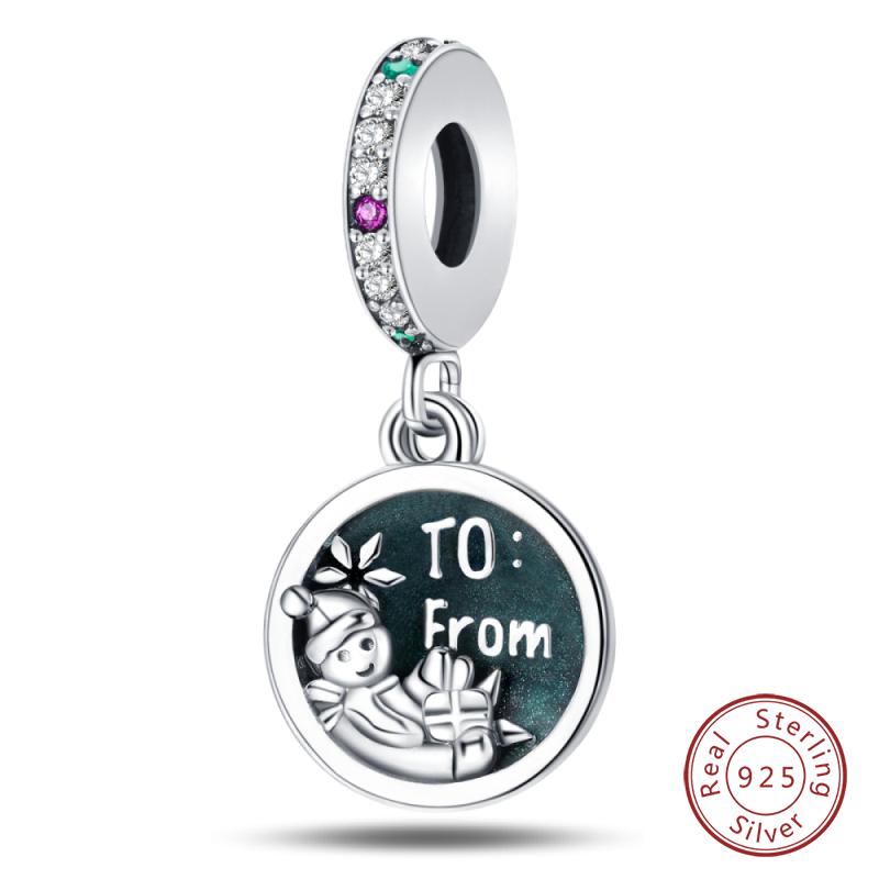 New Winter Charms Bead Copper Snowflake Snowman Penguin Deer Dangle Fit Bangle Bracelet Necklace Diy Jewelry