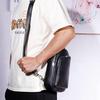 Men's Leather Backpack, Sports Shoulder Bag, Crossbody Bag, Outdoor Top Layer Cowhide Chest Bag, Men's Large Capacity Waterproof Bag
