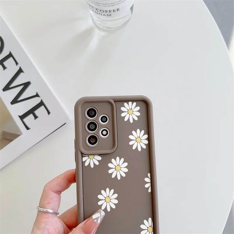 Retro Daisy Flowers Silicone Phone Case For Iphone17 16pro 15pro 14 13 12 11 12pro 13pro Max 14plus Anti Fall Protective Cover